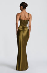 Rowan Corset - Deep Olive